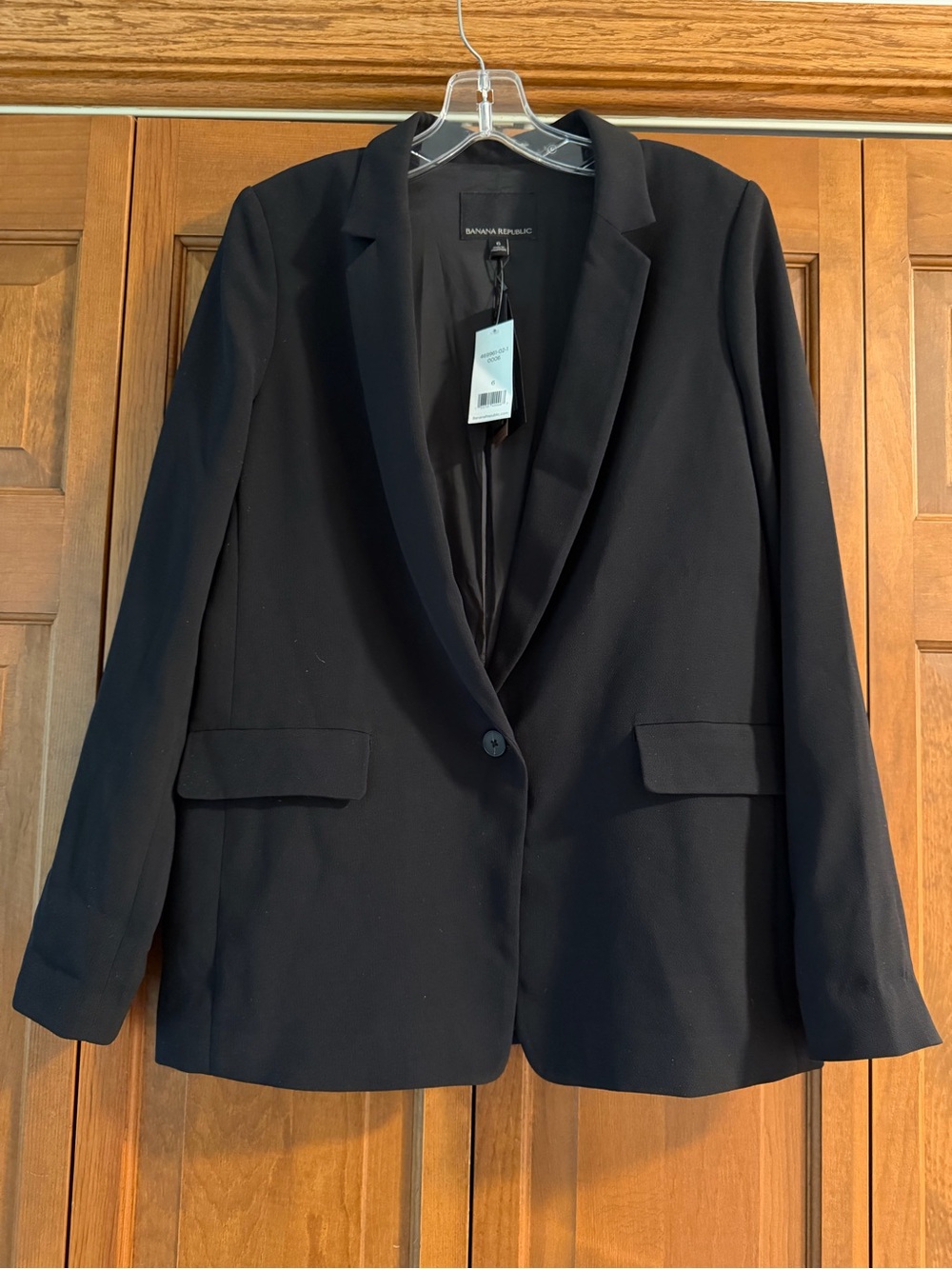 Banana Republic Black Single-Button Tailored Blazer